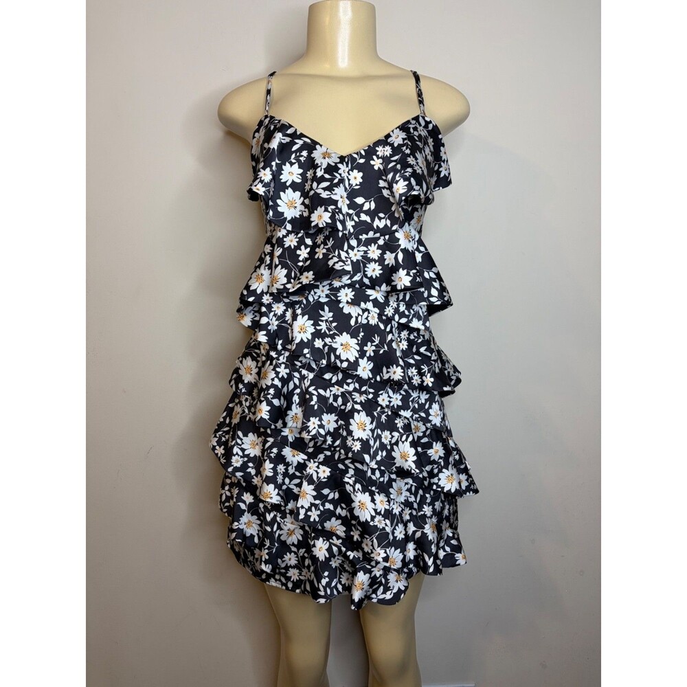 Dee Elly Women Ruffle Floral Spaghetti Strap Dress Size M